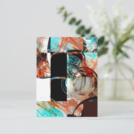 Digitaal Abstract kunstwerk Briefkaart (Staand voorkant)