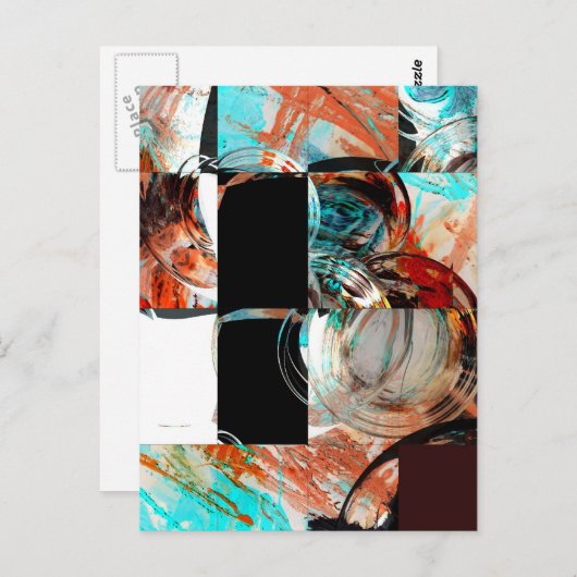 Digitaal Abstract kunstwerk Briefkaart (Voorkant / Achterkant)