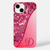 Digitaal Abstract Magenta Rood Roze kleurenmonogra Case-Mate iPhone Case (Achterkant)