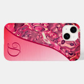 Digitaal Abstract Magenta Rood Roze kleurenmonogra Case-Mate iPhone Case (Achterkant (horizontaal))