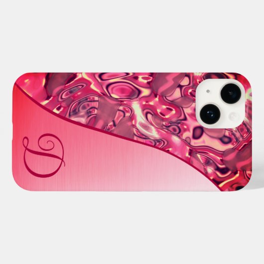 Digitaal Abstract Magenta Rood Roze kleurenmonogra Case-Mate iPhone Case (Achterkant (horizontaal))