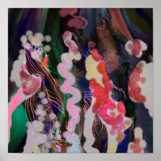 Digitaal Abstract poster canvas trendy decor (Voorkant)