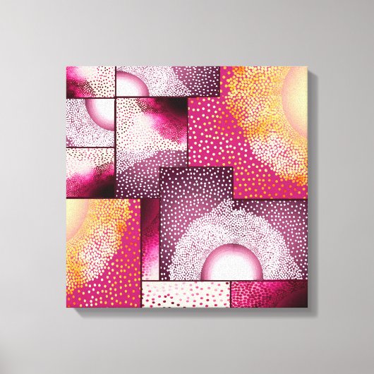 Digitaal Abstract Stipple Art Canvas Afdruk (Voorkant)