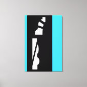 Digitaal Abstract zwart, wit & Aqua Canvas Print (Voorkant)
