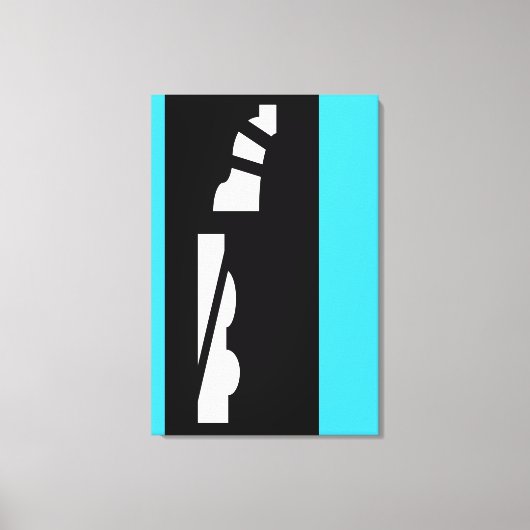 Digitaal Abstract zwart, wit & Aqua Canvas Print (Voorkant)