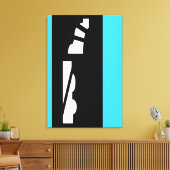 Digitaal Abstract zwart, wit & Aqua Canvas Print (Insitu (Woonkamer))