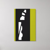 Digitaal Abstract zwart, wit en groen canvas Print (Voorkant)