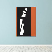 Digitaal Abstract Zwart Wit & Terracotta Canvas Afdruk (Insitu (Houten vloer))