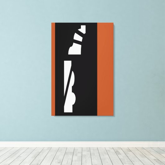 Digitaal Abstract Zwart Wit & Terracotta Canvas Afdruk (Insitu (Houten vloer))