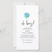 Digitaal Baby shower Blauwe ballon Kelleton eVite Aankondiging (Voorkant)