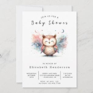 digitaal Baby shower voor bosuil Kaart