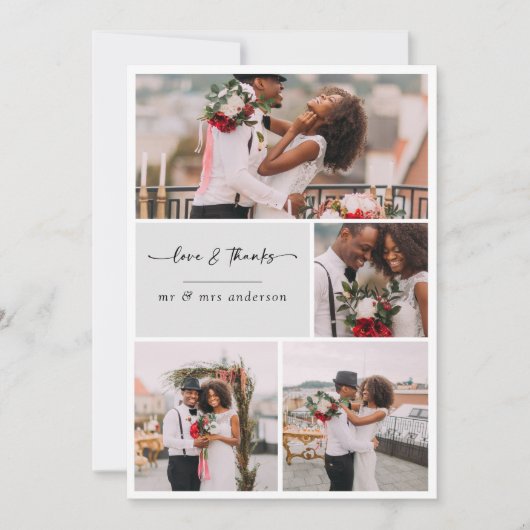 [Digitaal beschikbaar] Foto Bruiloft dank u kaarte Kaart (Voorkant)