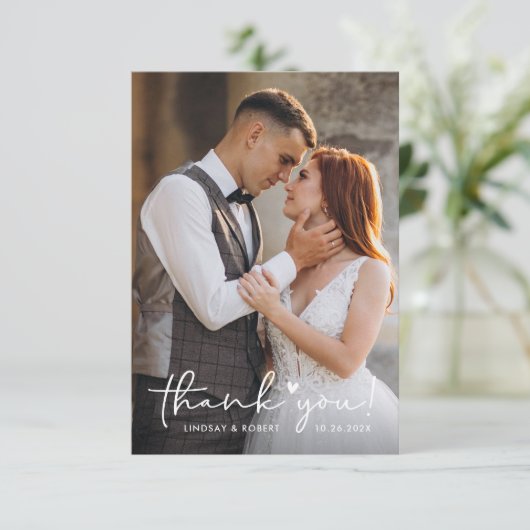 [Digitaal beschikbaar.] Liefde hart bruiloft dank  Kaart (Staand voorkant)