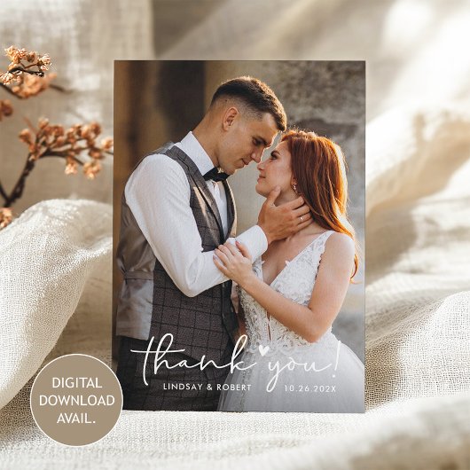 [Digitaal beschikbaar.] Liefde hart bruiloft dank  Kaart