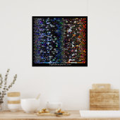 Digitaal blasfemiespectrum mozaïek (zwart) poster (Keuken)