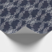 Digitaal blauw blauw vederontwerp cadeaupapier (Hoek)