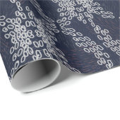 Digitaal blauw blauw vederontwerp cadeaupapier (Rol Hoek)