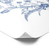 Digitaal Blauw Bloemen Vrijgezellenfeest Welkomstb Poster (Hoek)