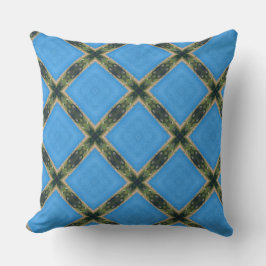 digitaal blauw - groen kunstpatroon kussen