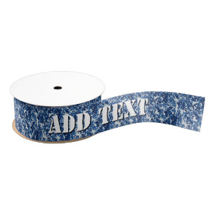 Digitaal blauw militair patroon grosgrain lint