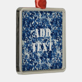 Digitaal blauw militair patroon metalen ornament (Rechts)