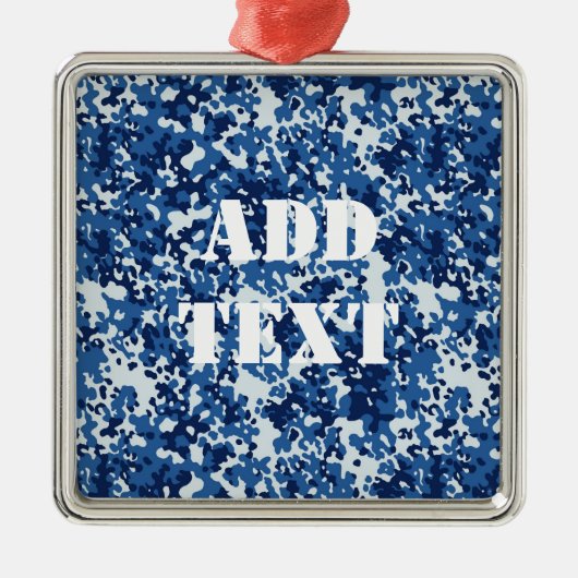 Digitaal blauw militair patroon metalen ornament (Voorkant)