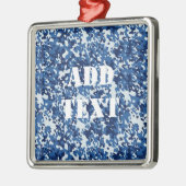 Digitaal blauw militair patroon metalen ornament (Links)