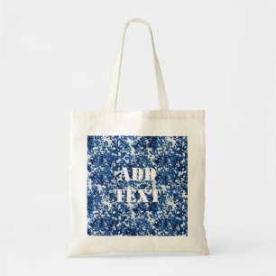 Digitaal blauw militair patroon tote bag