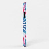 Digitaal Blauw Roze Tie Dye iPhone Case (Achterkant/rechts)