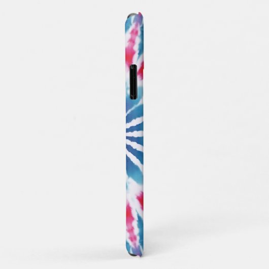 Digitaal Blauw Roze Tie Dye iPhone Case (Achterkant/rechts)