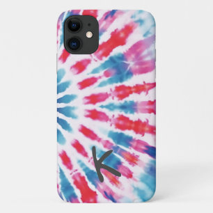 Digitaal Blauw Roze Tie Dye iPhone Case
