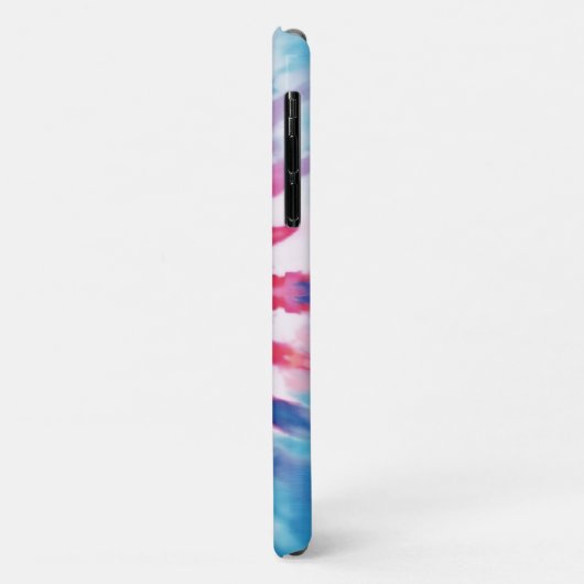 Digitaal Blauw Roze Tie Dye iPhone Case (Achterkant/links)