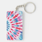 Digitaal Blauw Roze Tie Dye Sleutelhanger (achterkant)