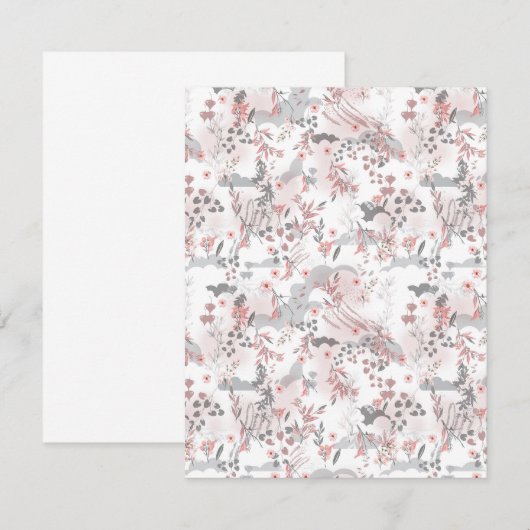 Digitaal bloemenpatroon op pasteltonen aankondiging (Voorkant / Achterkant)