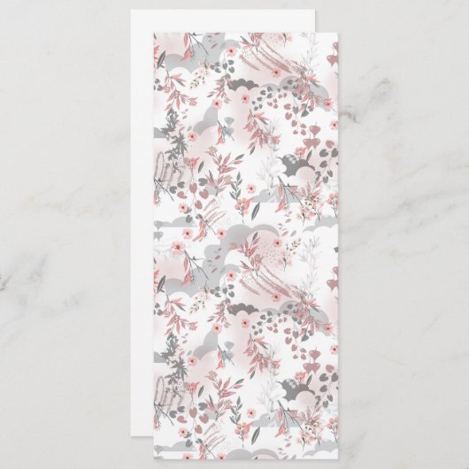 Digitaal bloemenpatroon op pasteltonen aankondiging (Voorkant / Achterkant)