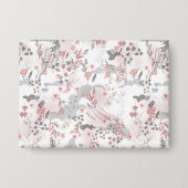 Digitaal bloemenpatroon op pasteltonen button (Voorkant)