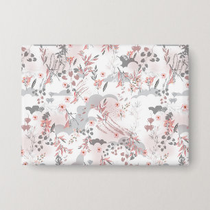 Digitaal bloemenpatroon op pasteltonen button