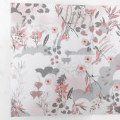 Digitaal bloemenpatroon op pasteltonen drieluik aankondiging (Binnenzijde eerst)