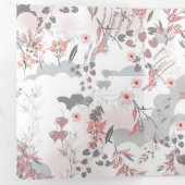 Digitaal bloemenpatroon op pasteltonen drieluik kaart (Binnenzijde eerst)