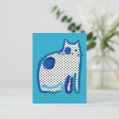 digitaal Briefkaart van ' blue cat ' (Staand voorkant)