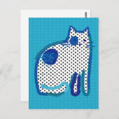 digitaal Briefkaart van ' blue cat ' (Voorkant / Achterkant)