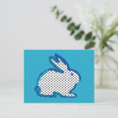 digitaal Briefkaart van ' blue rabbit ' (Staand voorkant)