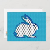 digitaal Briefkaart van ' blue rabbit ' (Voorkant / Achterkant)