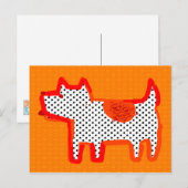 digitaal Briefkaart voor het schilderen van oranje (Voorkant / Achterkant)