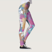 Digitaal Camo Blue Yellow roze patroon Leggings (Rechts)