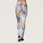 Digitaal Camo Blue Yellow roze patroon Leggings (Achterkant)