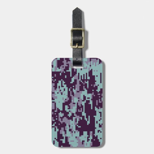 Digitaal camo-patroon bevroren bagagelabel (Voorkant verticaal)