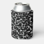 Digitaal Camo Zwart Wit Grijs Patroon Blikjeskoeler (Blikje Achterkant)
