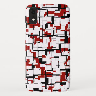 Digitaal Camo Zwart Wit Rood Patroon Case-Mate iPhone Case