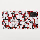Digitaal Camo Zwart Wit Rood Patroon Case-Mate iPhone Case (Achterkant (horizontaal))